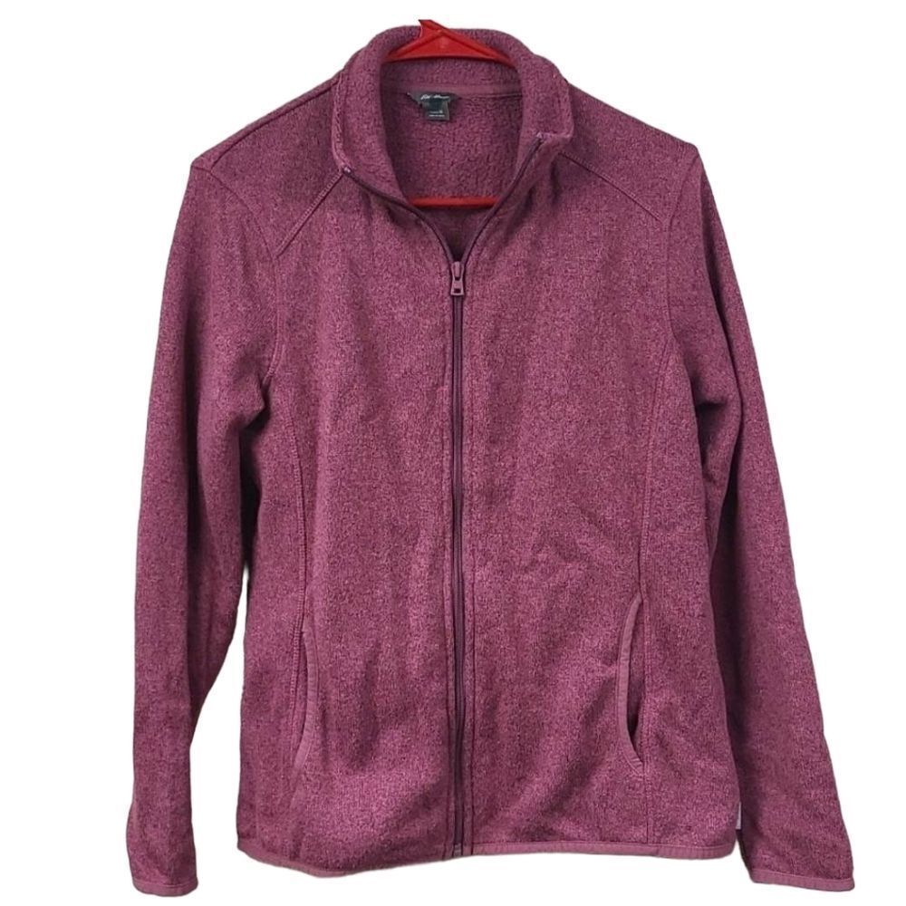 Eddie Bauer Women's Radiator Fleece Full-Zip Mock Sweatshirt Hiking Jacket Wine